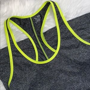 C9 by Champion Loose Fitting Gray & Yellow Workout Tank Top Shirt Size Small